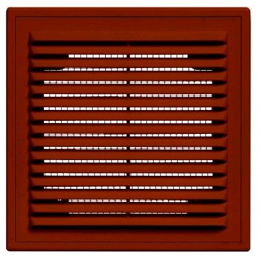 Решетка вентиляционная с рамкой, АВS-пластик, Viento 2525ВР (250х250с), коричневая